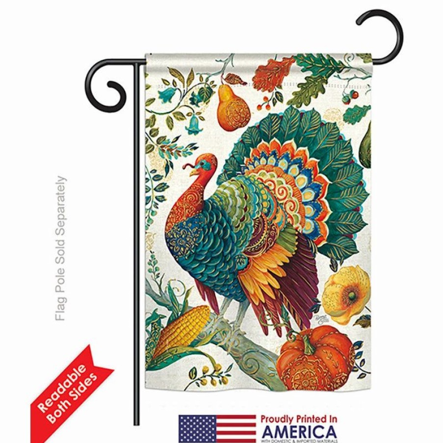 * Breeze Decor Suzani Turkey Garden Friends, Everyday Garden Flag 13 X18.5 | Flags & Flagpoles