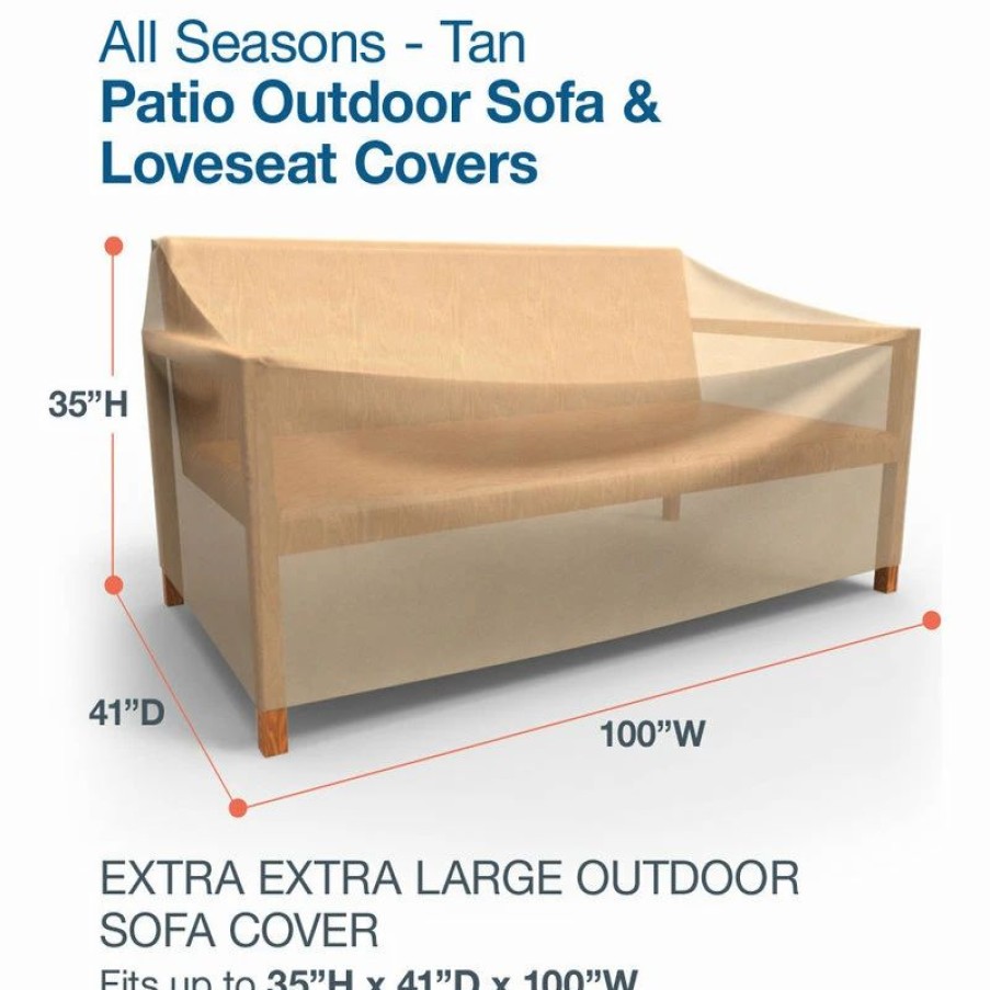 * Budge All-Seasons Outdoor Patio Sofa Cover Extra Extra Large (Nutmeg) | Outdoor Furniture Covers