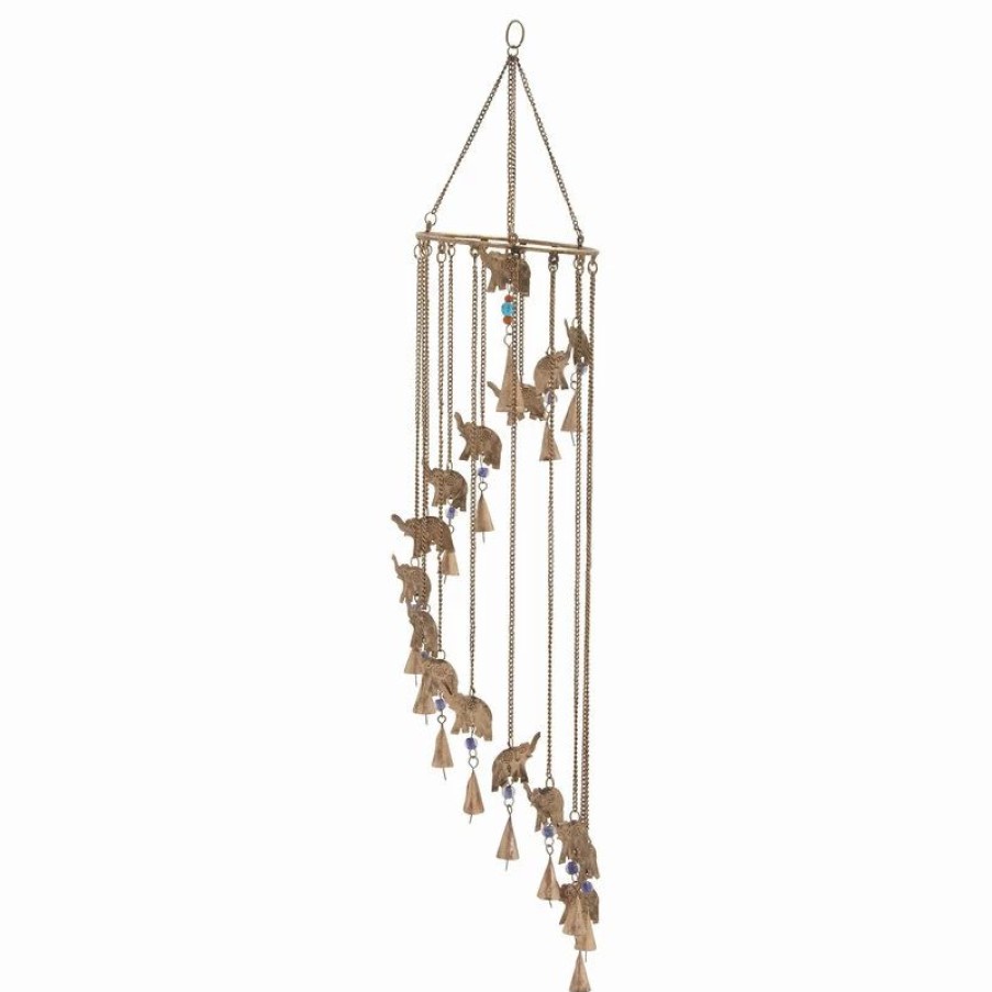 * Brimfield & May Brass Metal Eclectic Windchime, 7 X 36 | Wind Chimes