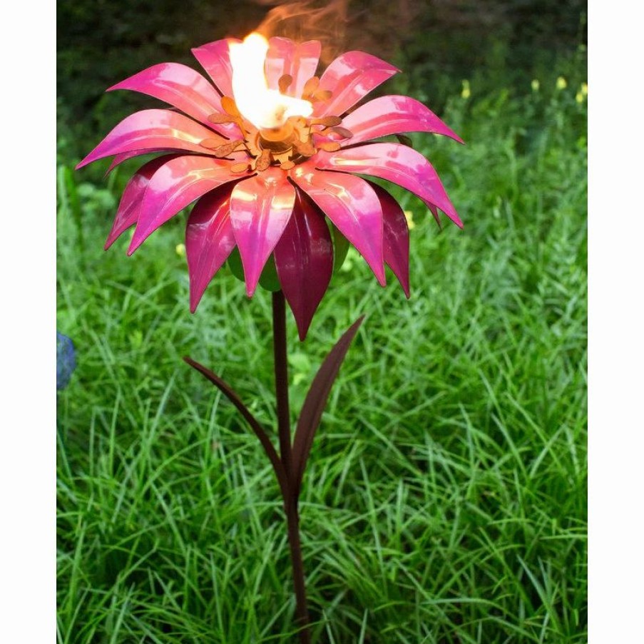 * Desert Steel Bishop Dahlia Garden Torch | Outdoor Torches