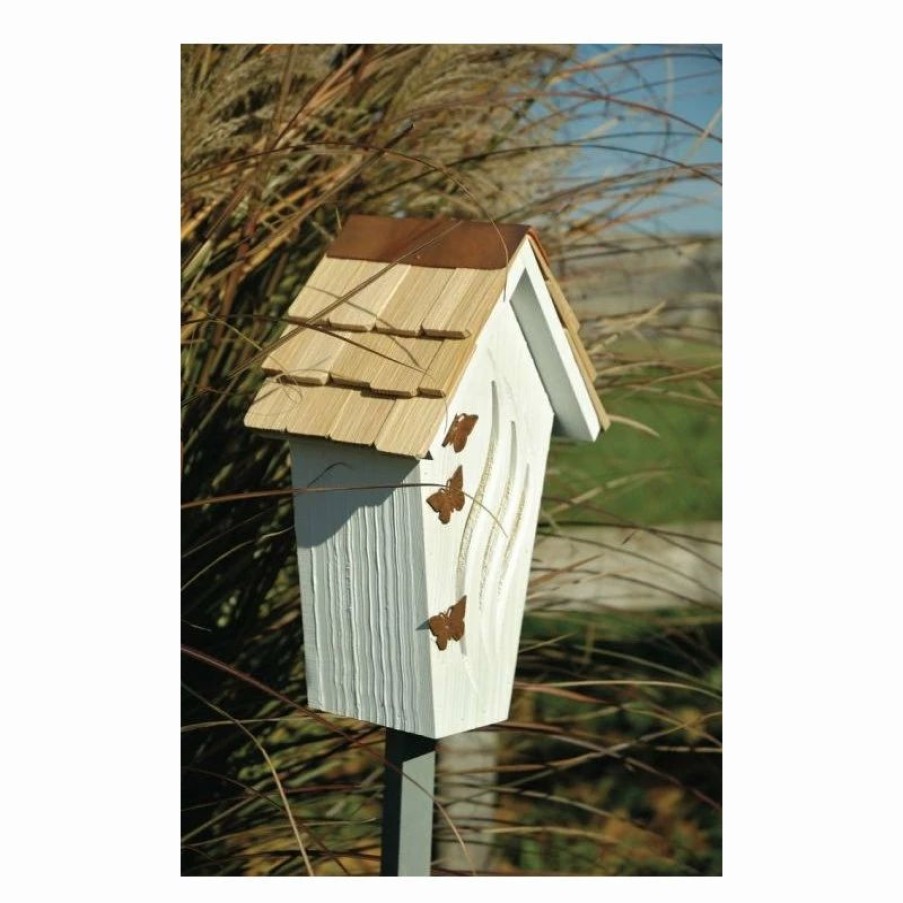 * Heartwood Butterfly Bijou Butterfly House, White | Birdhouses