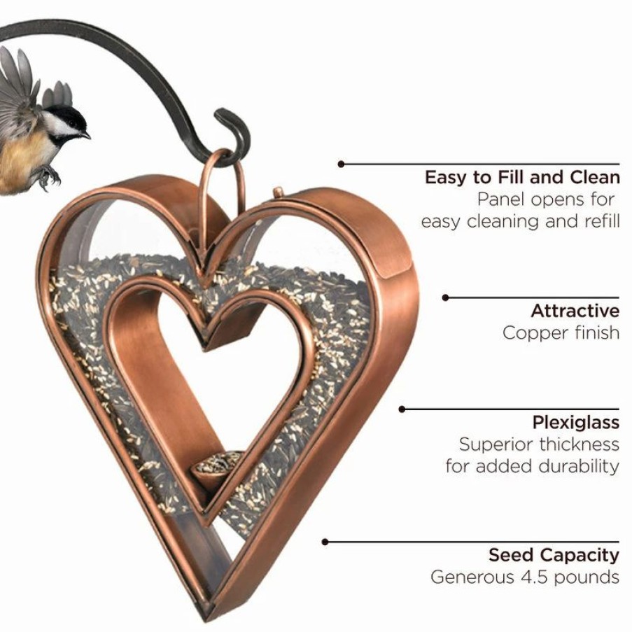 * Good Directions, Inc. Good Directions Heart Fly-Thru Bird Feeder, Venetian Bronze | Bird Feeders