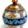 * Tierra Fina Talavera Style Table Top Torch, Hand Painted In Mexico, Sev4 | Outdoor Torches