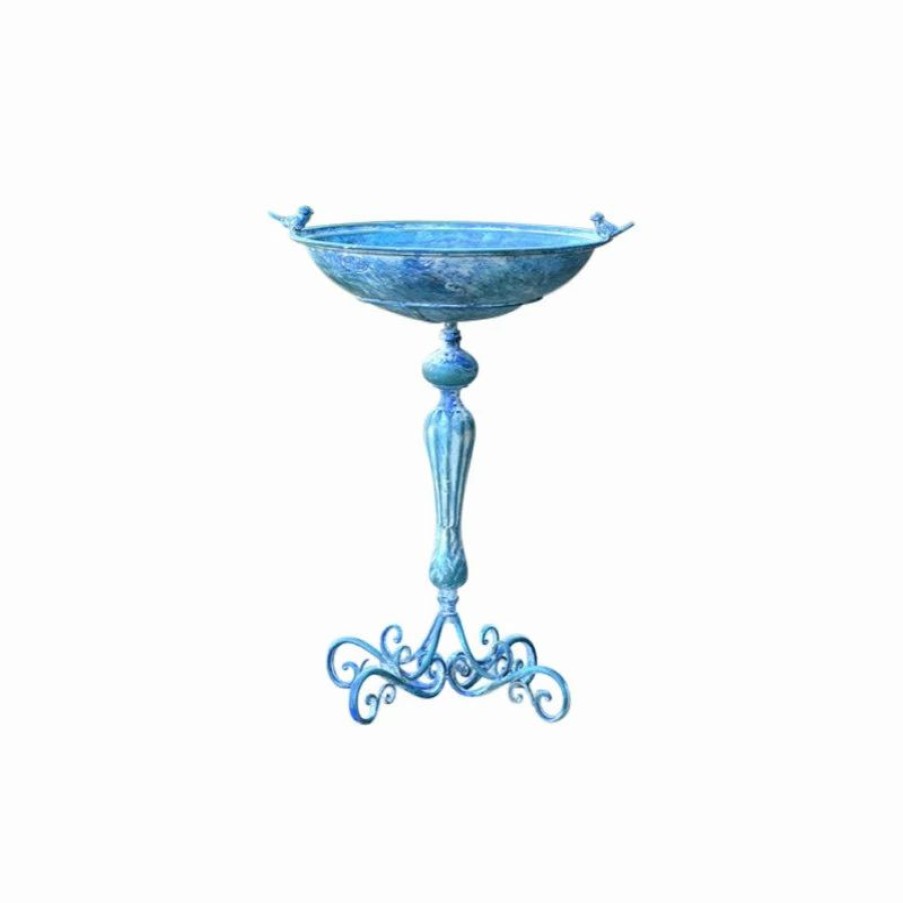 * Zaer Ltd Pedestal Birdbath With Little Bird Detail | Bird Baths