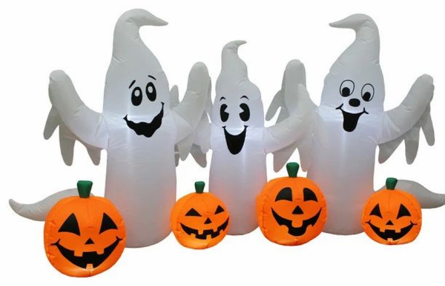 * Bzb Goods Halloween Inflatable Ghosts And Pumpkins Patch Yard Decoration, 6Ft Long | Outdoor Holiday Decorations