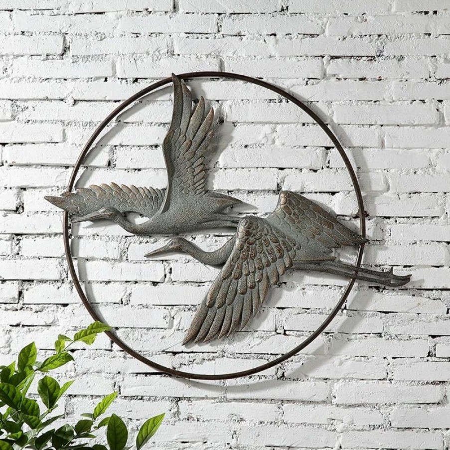 * Spi Herons In Flight Garden Wall Hanging | Outdoor Wall Art