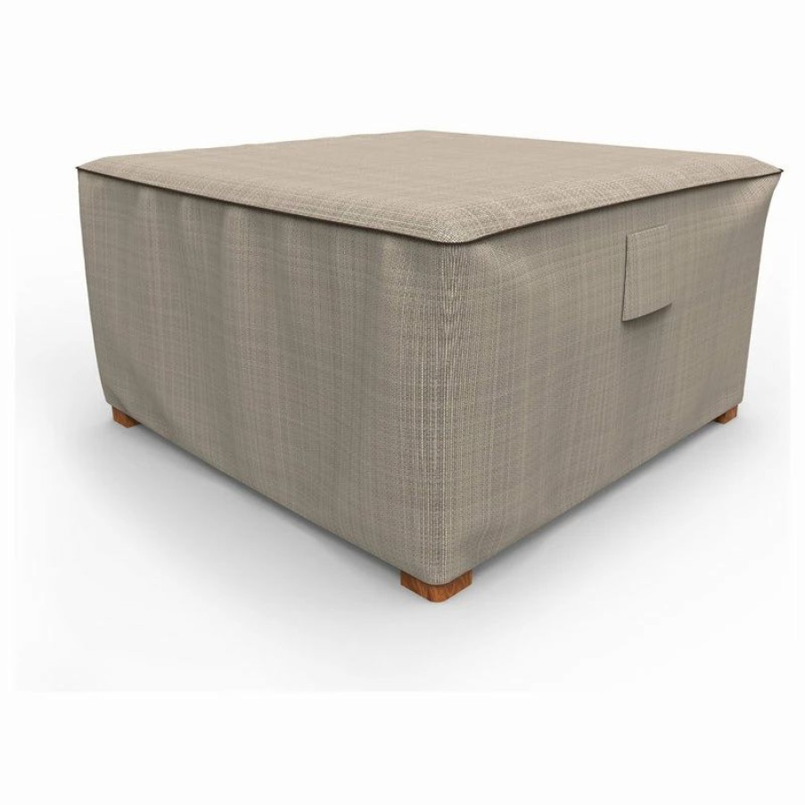 * Budge English Garden Tan Tweed 28 Square Side Table Cover | Outdoor Furniture Covers