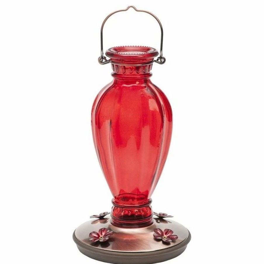 * Woodstream Corp. Perky Pet Daisy Vase Vintage Glass Humming Bird Feeder, Red | Bird Feeders