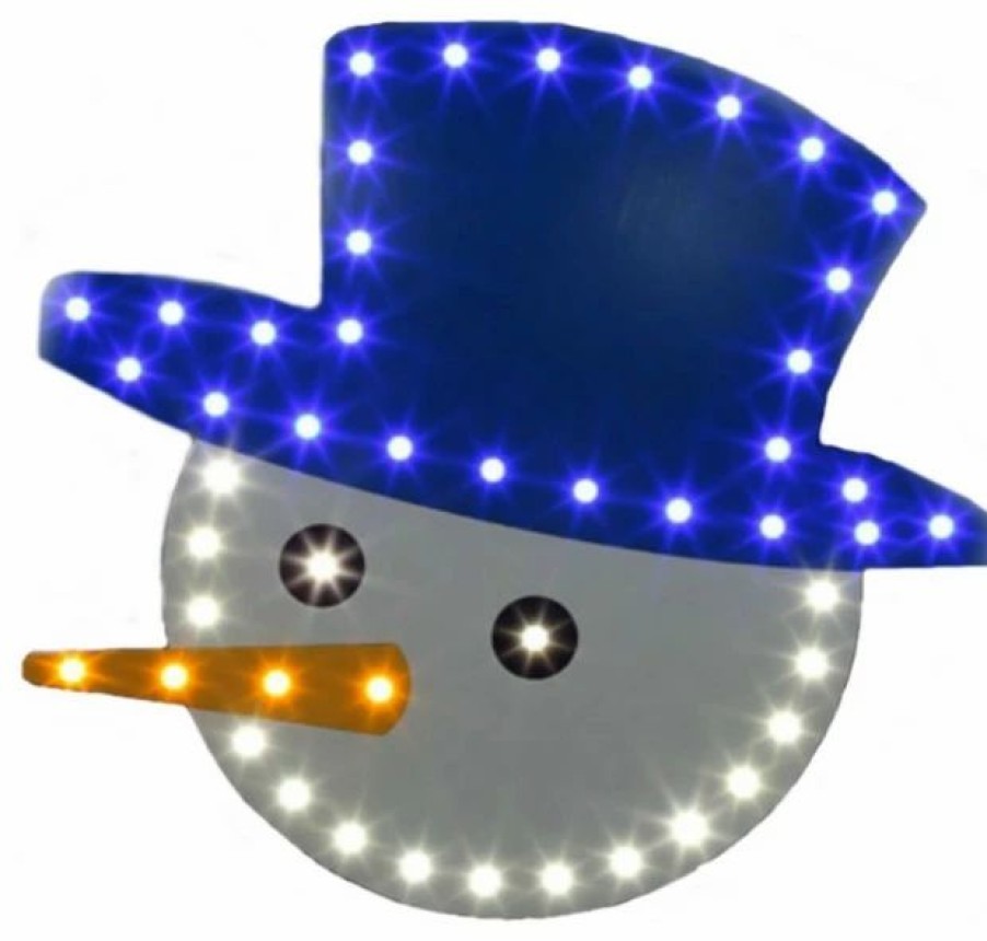 * Santa'S Best Snowman Face Led Christmas Decoration, 14.5 | Outdoor Holiday Decorations