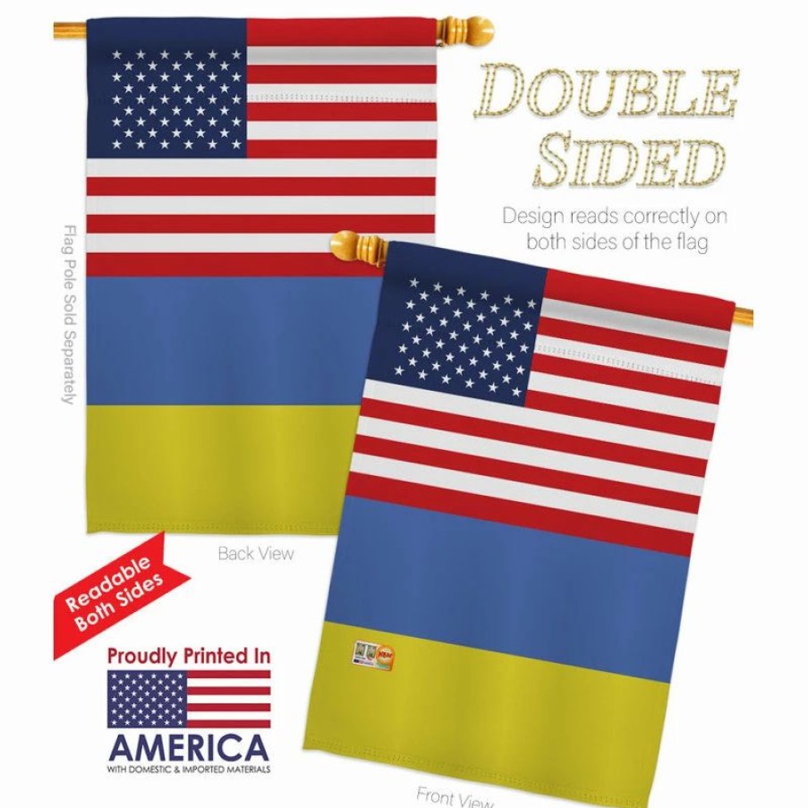 * Americana Home & Garden Ukraine Us Friendship Of The World Nationality House Flag | Flags & Flagpoles