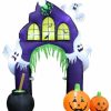 * Bzb Goods Halloween Inflatable Castle Arch With Pumpkin & Ghost, 9 | Outdoor Holiday Decorations