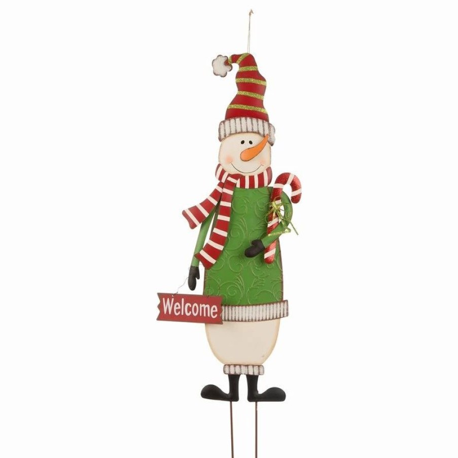 * Glitzhome 36.02 Metal Snowman Yard Stake | Outdoor Holiday Decorations