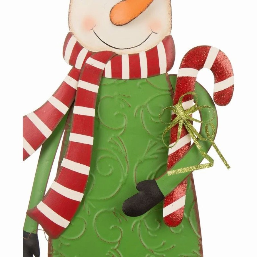 * Glitzhome 36.02 Metal Snowman Yard Stake | Outdoor Holiday Decorations