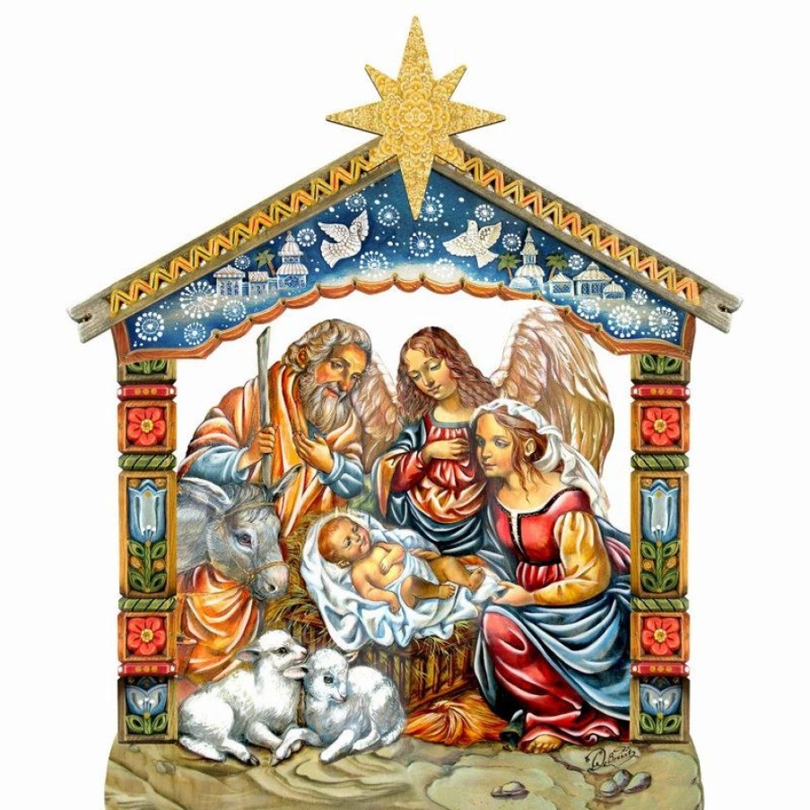 * Amonogramart Outdoor Nativity 44 Inch Free Standing | Outdoor Holiday Decorations