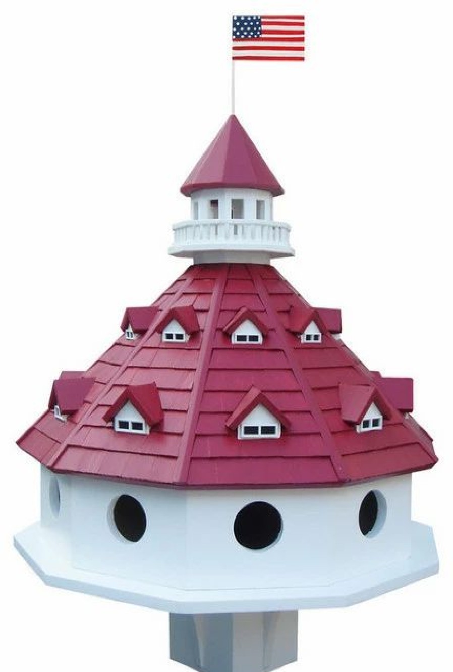 * Home Bazaar Inc. Hotel California Purple Martin Birdhouse, White With Red Roof | Birdhouses