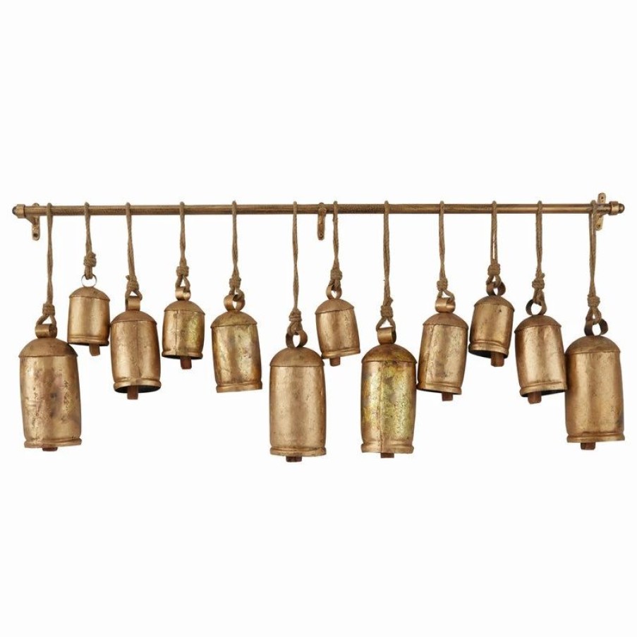 * Brimfield & May Bohemian Bronze Metal Decorative Cow Bell 562277 | Wind Chimes