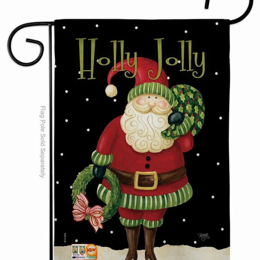 * Breeze Decor Holly Jolly Santa Winter Decorative Vertical Double Sided Garden Flag | Flags & Flagpoles