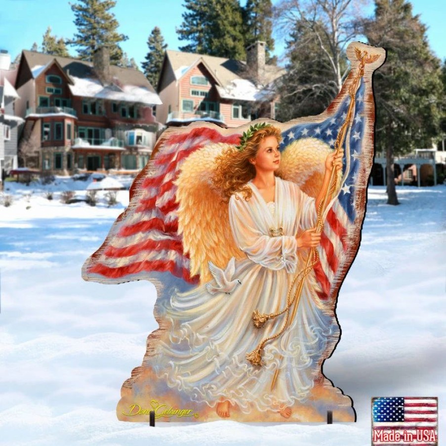 * Amonogramart American Freedom Angel Home And Outdoor Decor By Dona Gelsinger | Outdoor Holiday Decorations