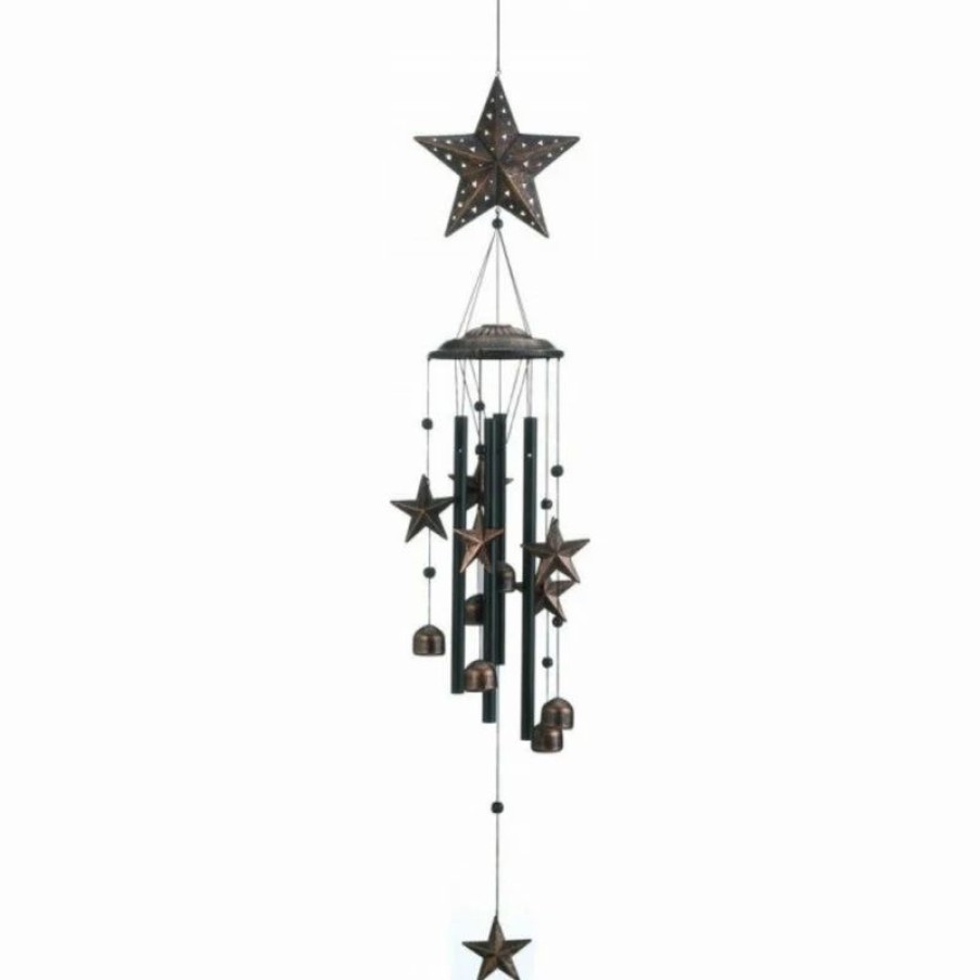 * Summerfield Terrace Bronze Wind Chimes With Stars And Bells, 34 Inches | Wind Chimes