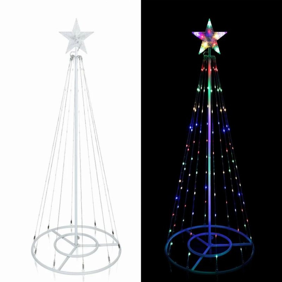 * Alpine Corporation 48 Tall Tower Christmas Tree With Multi-Functional Led Lights | Outdoor Holiday Decorations