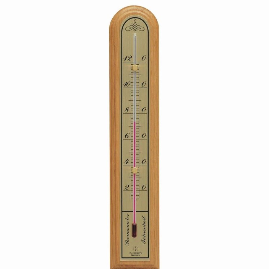 * Hokco Wall Thermometer Oak Finish 10 Tall | Decorative Thermometers