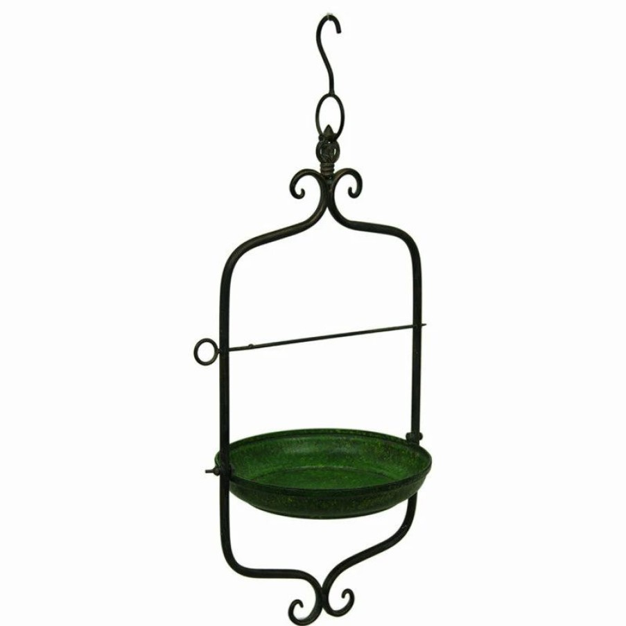 * Zeckos Green Vintage Style Scroll Motif Metal Hanging Bird Feeder | Bird Feeders