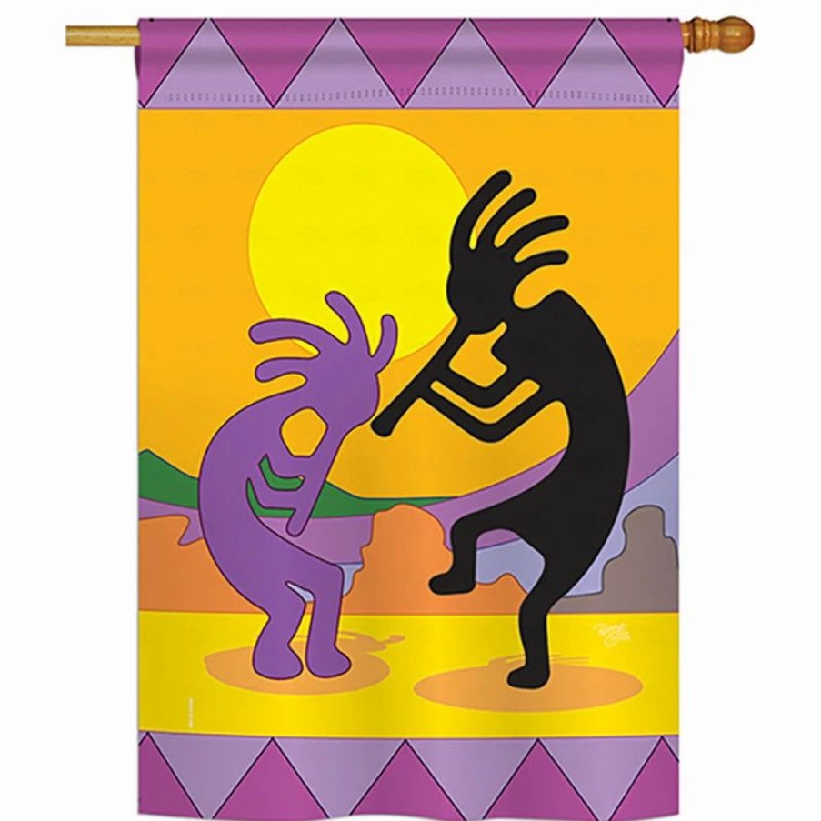 * Breeze Decor Kokopelli Country And Primitive Southwest Double-Sided Flag, 28 X40 | Flags & Flagpoles