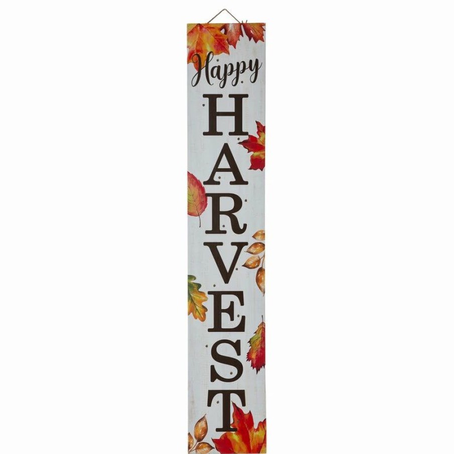 * Glitzhome 42 H Fall Lighted Maple Leaves Wooden Porch Sign | Outdoor Holiday Decorations