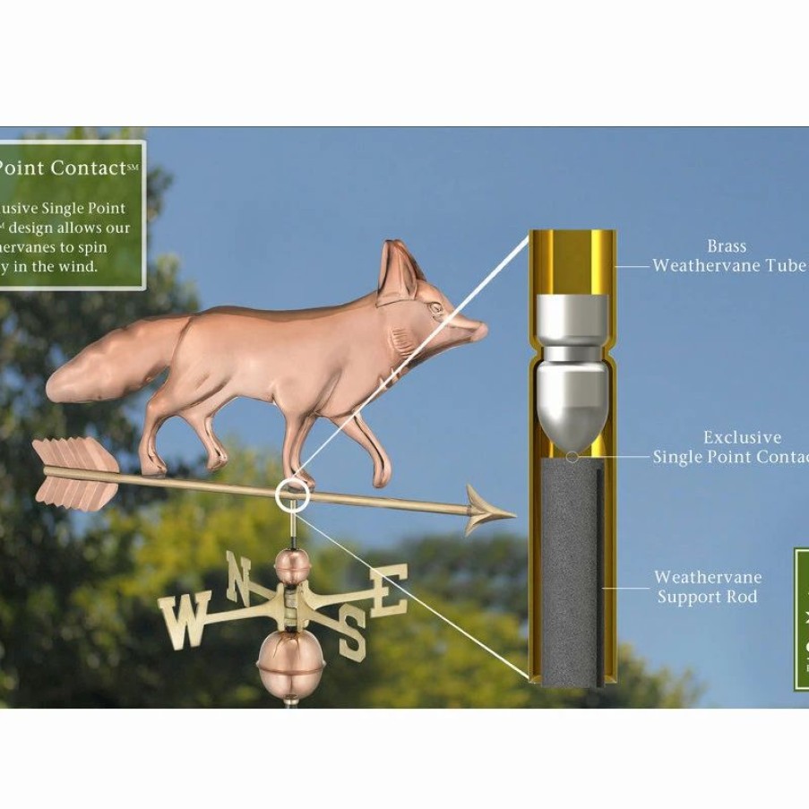 * Good Directions, Inc. Fox Weathervane, Pure Copper | Weather Vanes