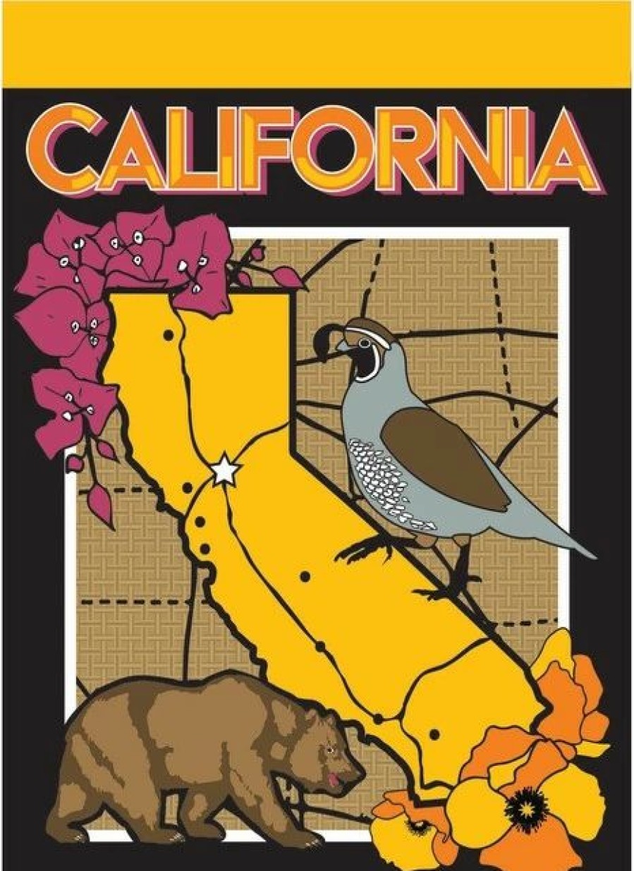 * Dicksons Double Applique California Symbols Polyester Garden Flag | Flags & Flagpoles