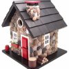 * Home Bazaar Inc. Windy Ridge House, Stone, Red, And Black | Birdhouses