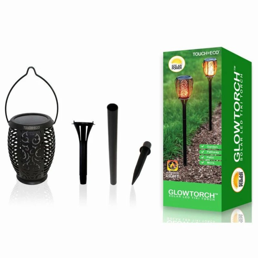 * Toe305 Solar Led Dancing Flickering Flame Tiki Torch Light | Outdoor Torches