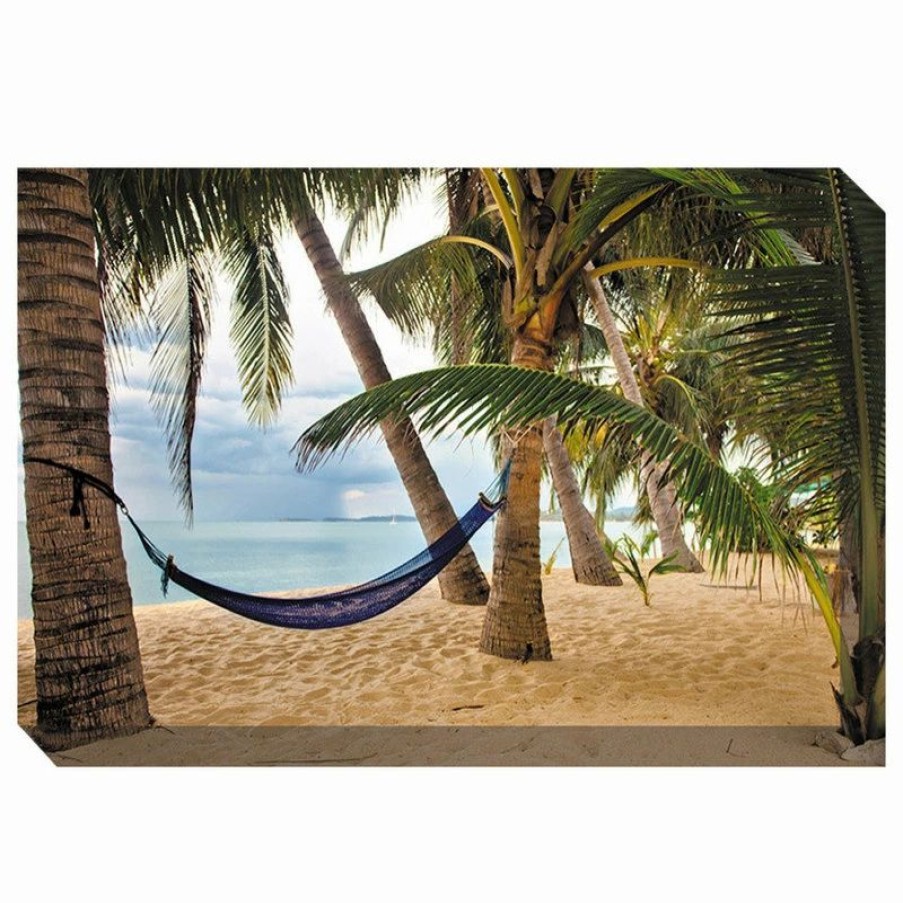 * West Of The Wind Blue Hammock Outdoor Art | Outdoor Wall Art