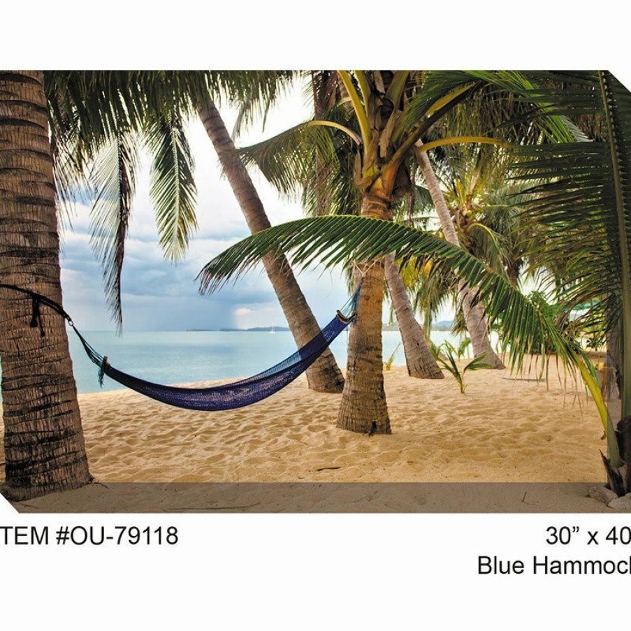 * West Of The Wind Blue Hammock Outdoor Art | Outdoor Wall Art