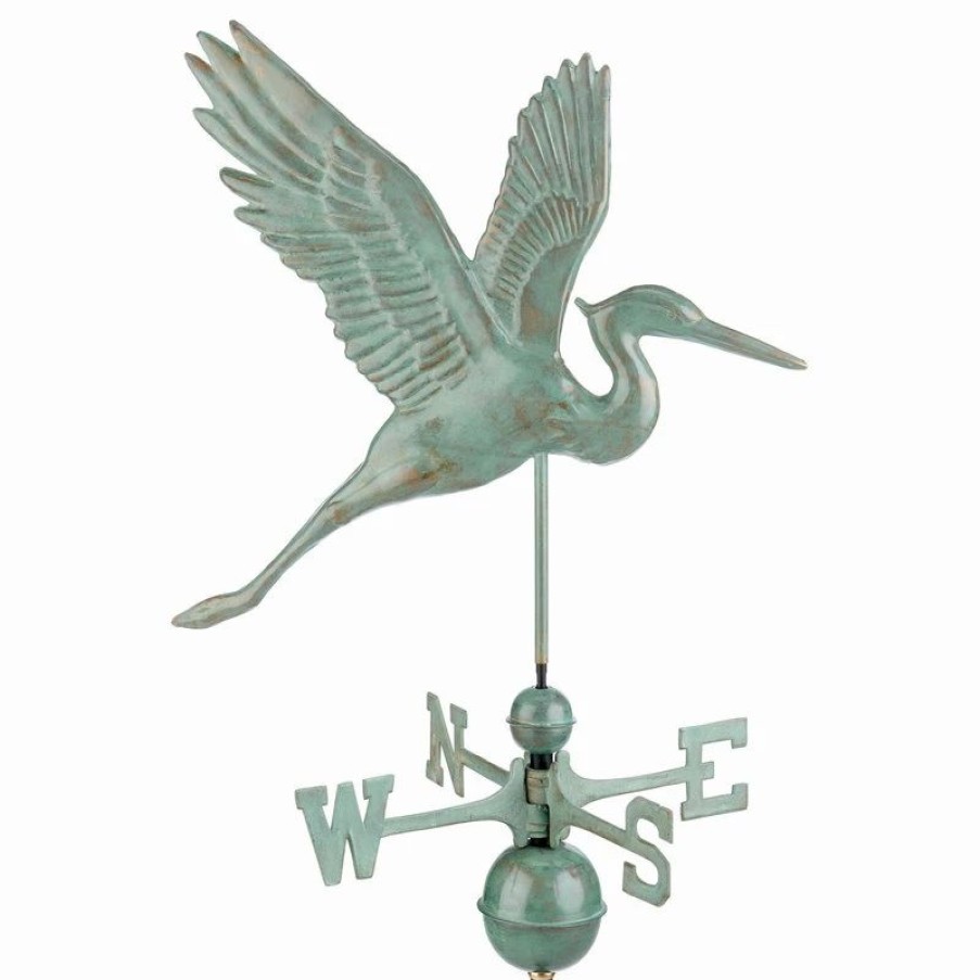 * Good Directions, Inc. Graceful Blue Heron Weathervane, Blue Verde | Weather Vanes