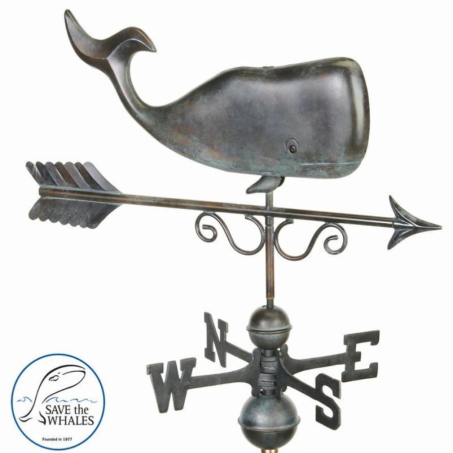 * Good Directions, Inc. Save The Whales Weathervane, Pure Copper Hand Finished Patina By Good Directions | Weather Vanes