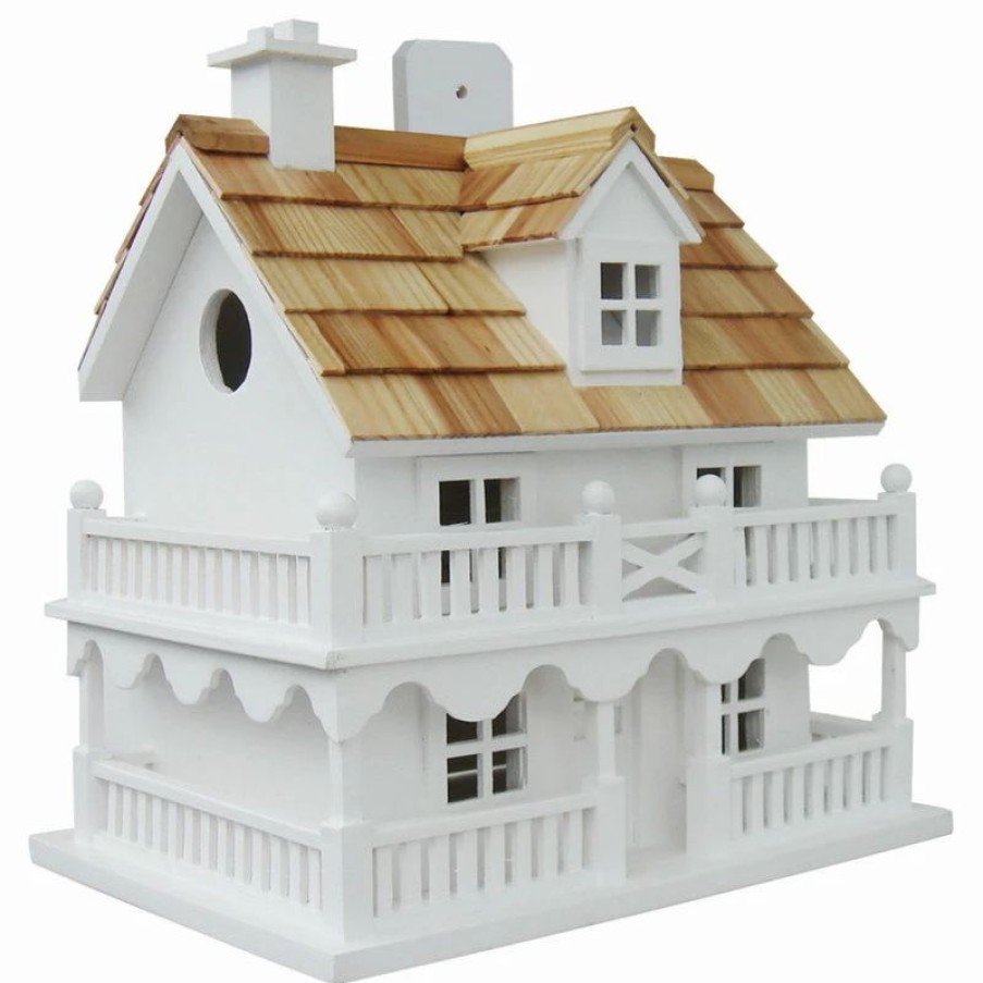 * Home Bazaar Inc. Novelty Cottage Birdhouse, White | Birdhouses