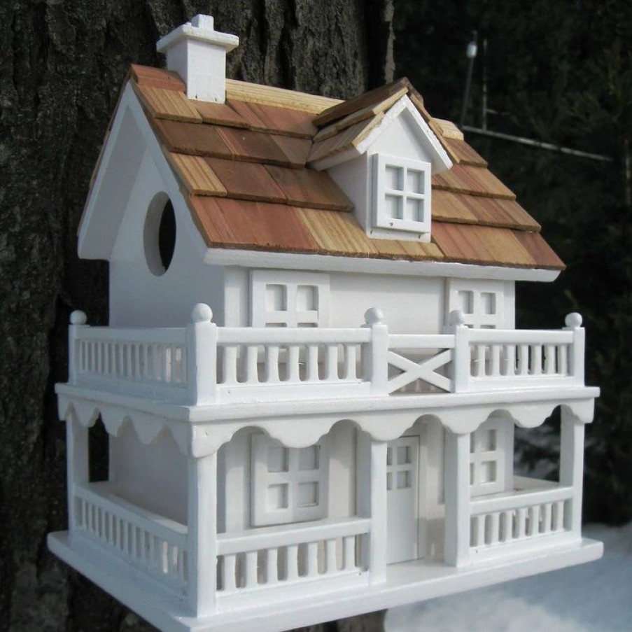 * Home Bazaar Inc. Novelty Cottage Birdhouse, White | Birdhouses