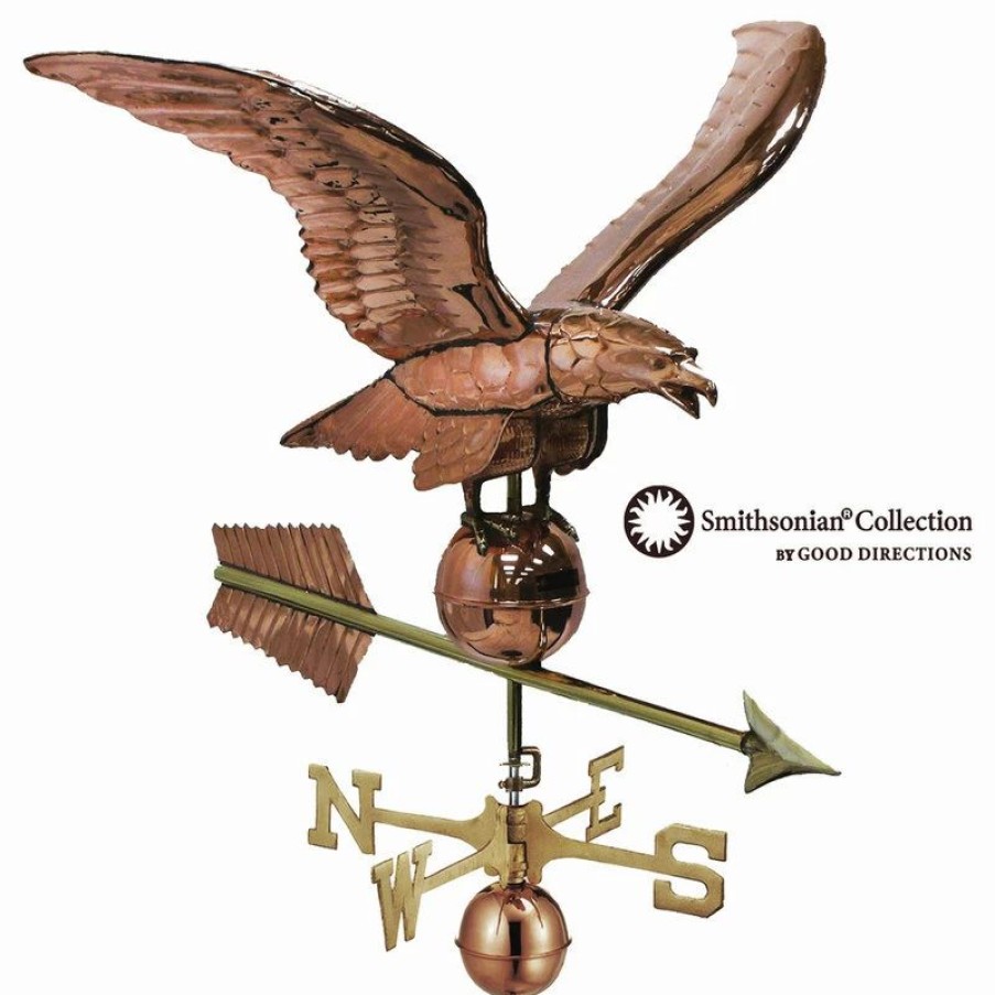 * Good Directions, Inc. 34 Smithsonian Eagle Estate Weathervane, Pure Copper | Weather Vanes