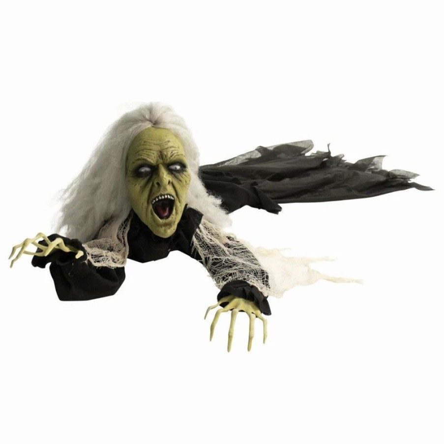 * Haunted Hill Farm 63 Animatronic Witch, Indoor/Outdoor Halloween Decoration | Outdoor Holiday Decorations