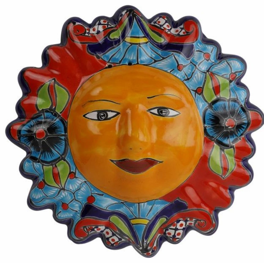 * Mexican Imports Talavera Colorful Ceramic Outdoor Wall Sun | Outdoor Wall Art