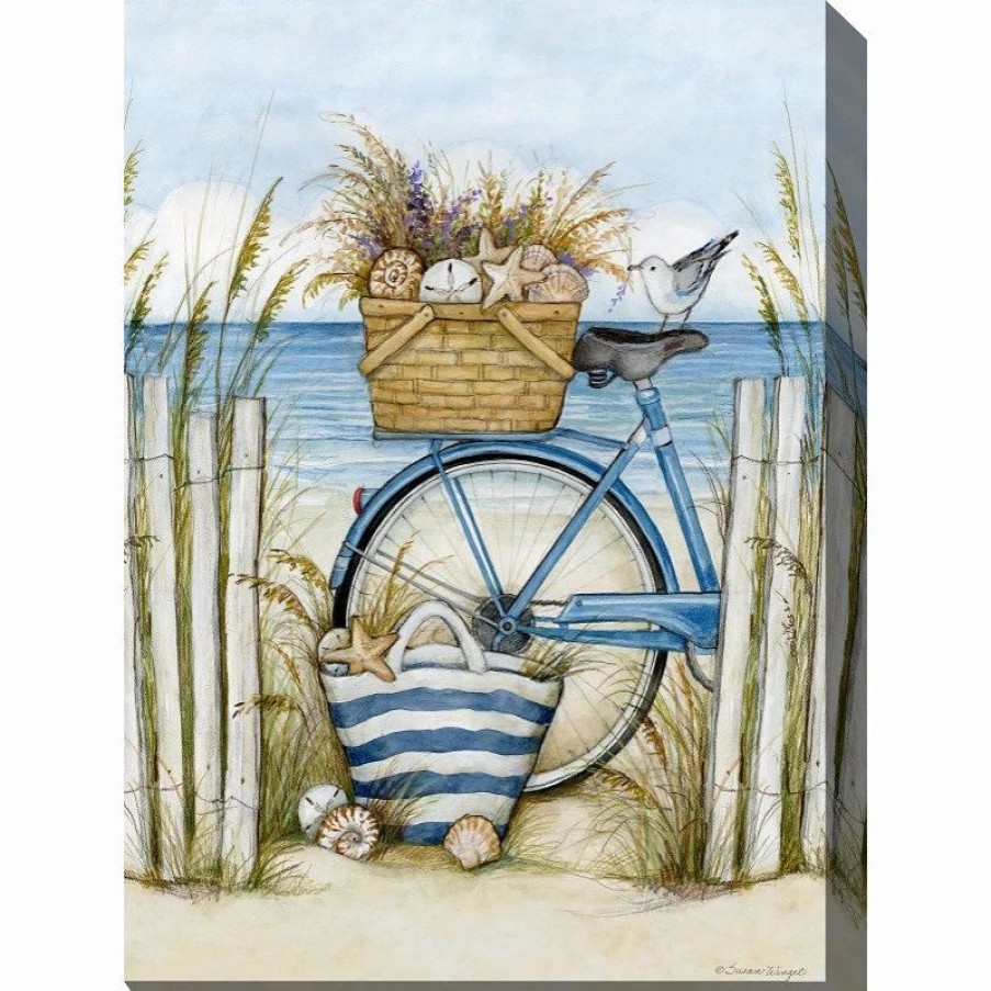 * West Of The Wind Outdoor Art Beach Bike Outdoor Art 30X40 | Outdoor Wall Art