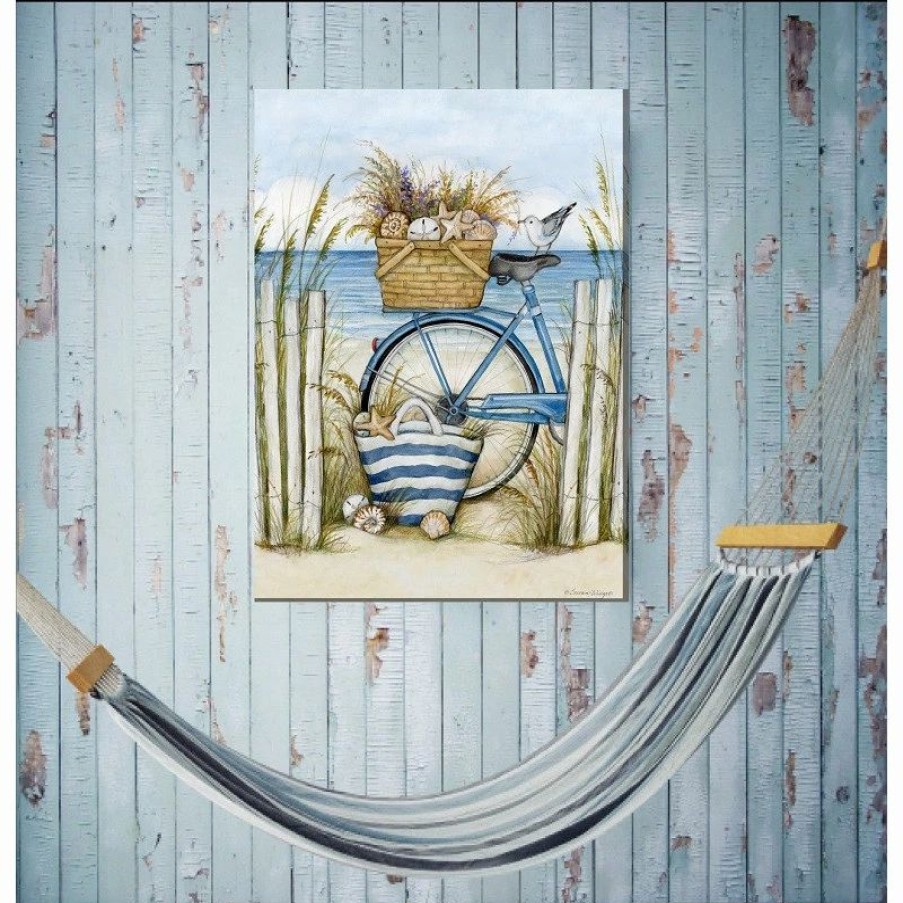 * West Of The Wind Outdoor Art Beach Bike Outdoor Art 30X40 | Outdoor Wall Art