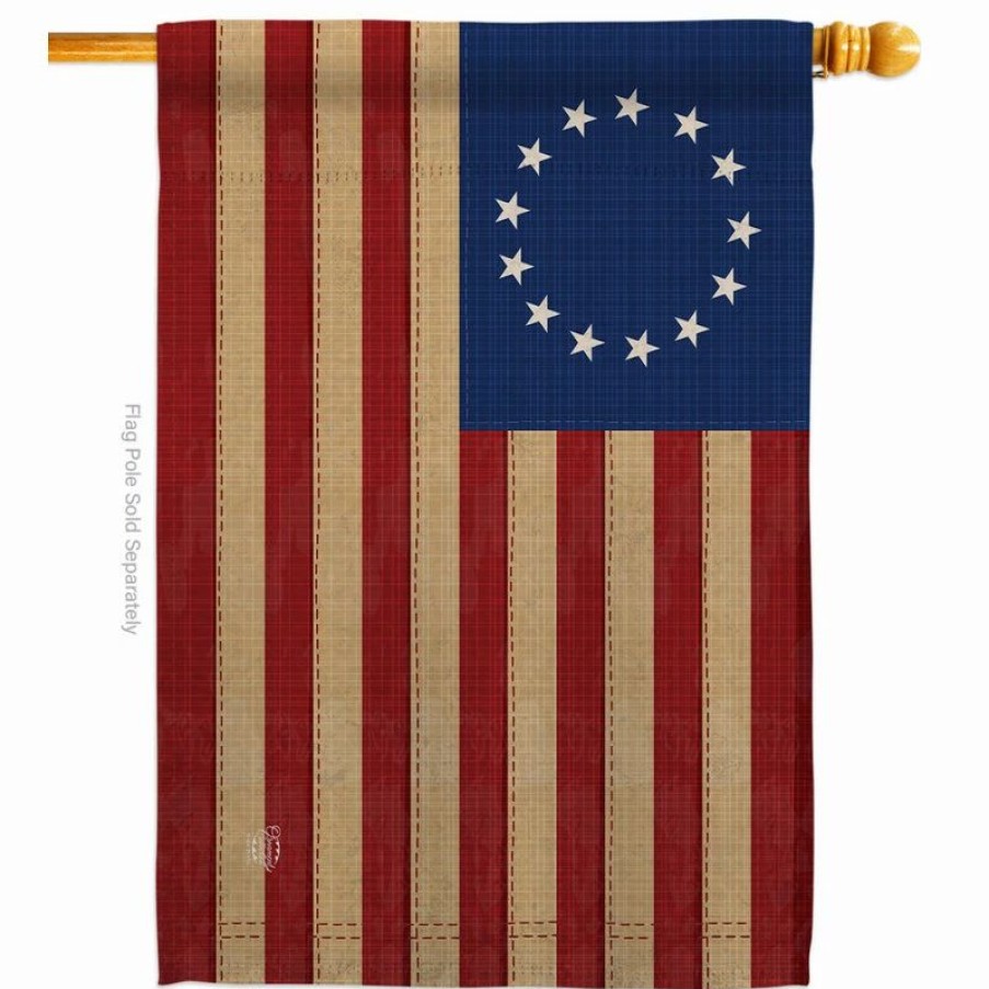 * Ornament Collection Heritage Betsy Ross Americana Historic House Flag | Flags & Flagpoles