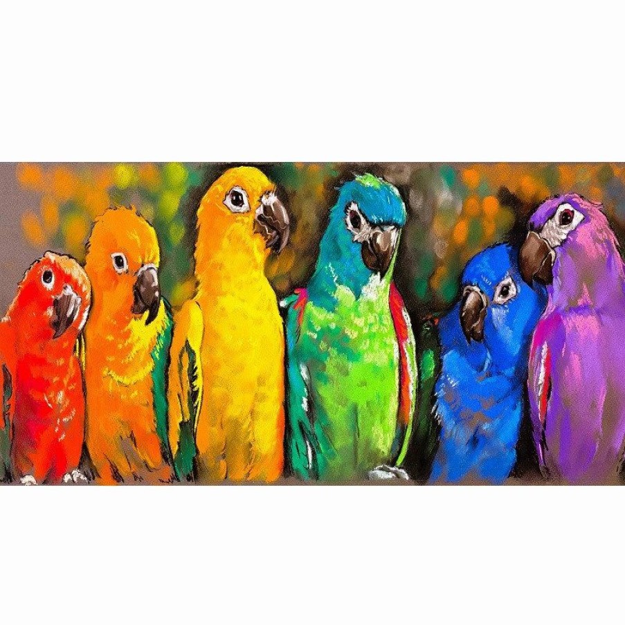 * West Of The Wind Outdoor Art Pretty Parrots Outdoor Art 48 24 | Outdoor Wall Art