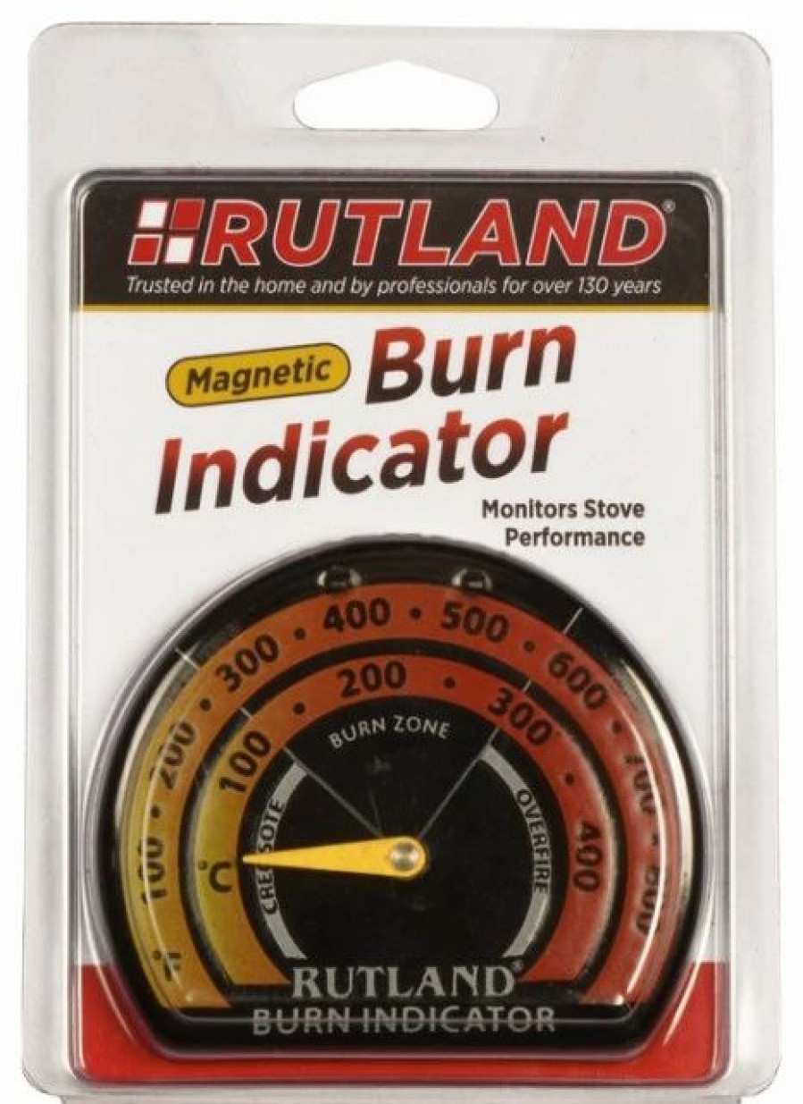 * Rutland Inc Rutland 701 Magnetic Stove Pipe Thermometer, 100 F To 800 F, Yellow-Orange | Decorative Thermometers