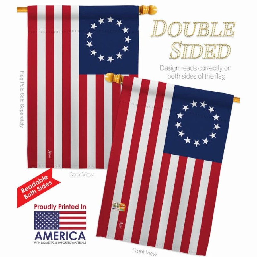 * Americana Home & Garden Betsy Ross Americana Historic House Flag | Flags & Flagpoles