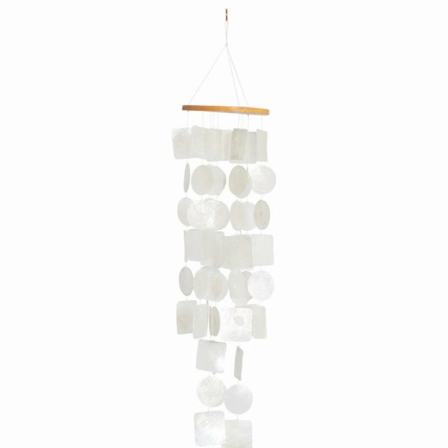 * Brimfield & May White Capiz Shell Coastal Windchime, 20 | Wind Chimes