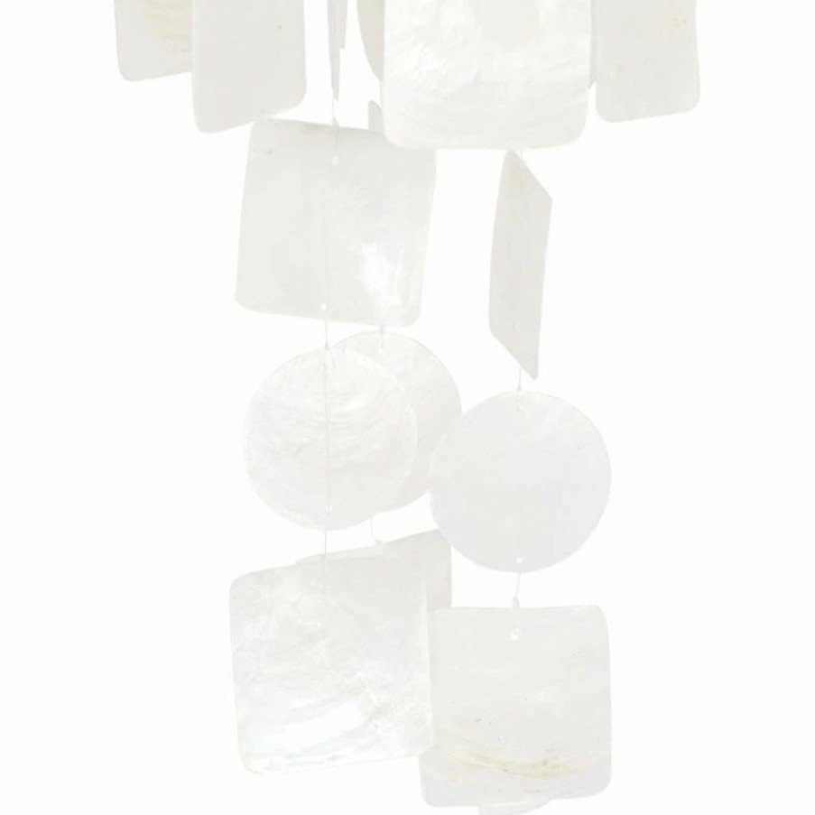 * Brimfield & May White Capiz Shell Coastal Windchime, 20 | Wind Chimes