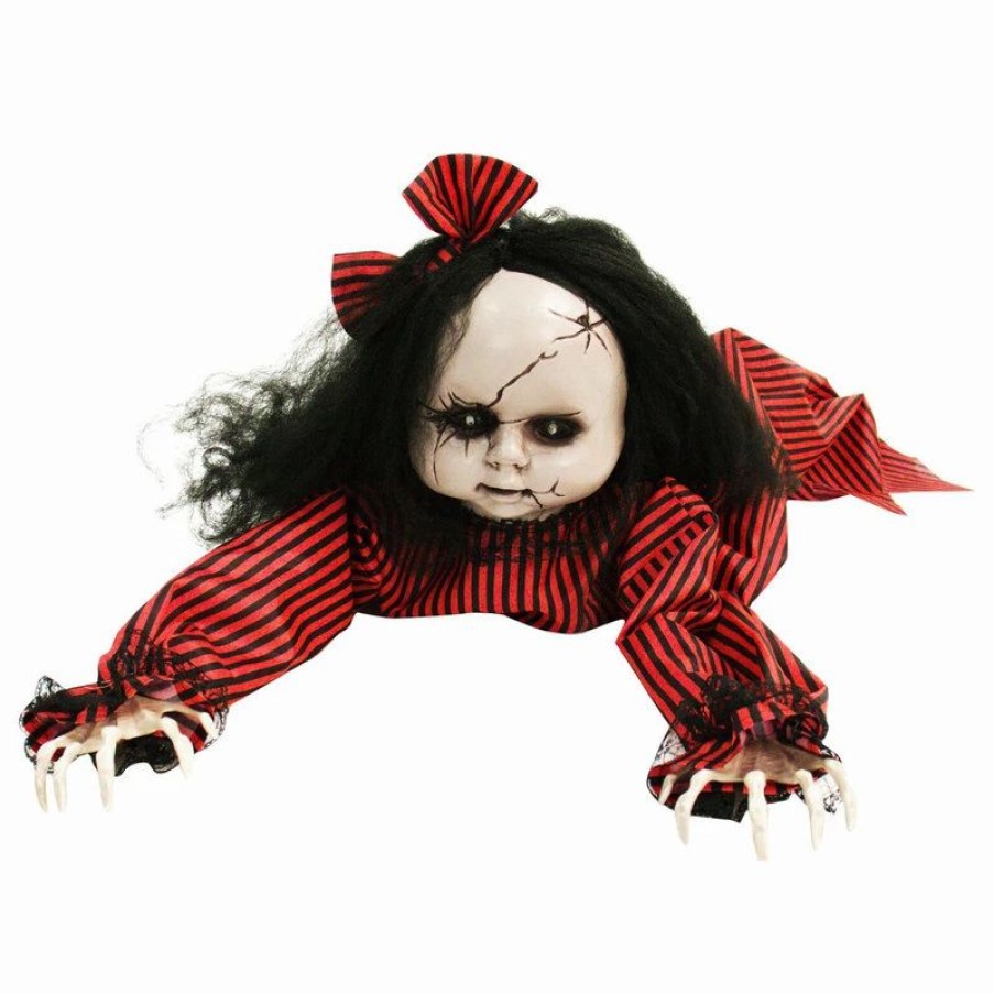 * Haunted Hill Farm 44 Animatronic Doll, Indoor/Outdoor Halloween Decoration | Outdoor Holiday Decorations